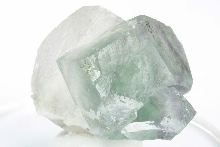 Green-Purple, Cubic Fluorite Crystals on Quartz - Inner Mongolia #216784